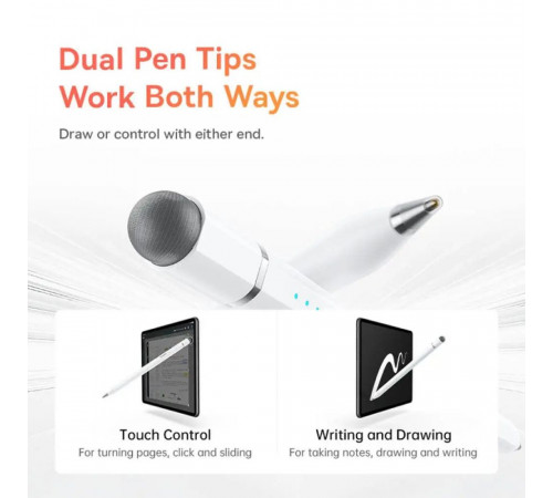 Стилус Baseus Wise Writing HN1 Universal Version  Wired Charging 2-in-1 Stylus For HUAWEI/XIAOMI Moon White (With Type-C Cable*1 and Tip*1 and Palm Re (B0004F01)