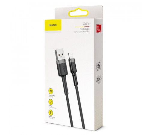 Кабель Baseus Cafule Cable USB For iP 2A 3m Gray+Black (CALKLF-RG1)
