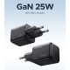 Мережевий зарядний пристрій з кабелем UGREEN X517 25W USB-C GaN Fast Charger Set EU+1M CC Cable black (UGR-75103)