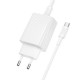 Мережевий зарядний пристрій з кабелем BOROFONE BAS75A Source single port PD30W charger set (C to C) (EU)White (6941991122866)