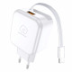 Мережевий зарядний пристрій з кабелем WUW-C268 12W fast charger USB A +retractable 70cm type c Cable (6978749570044)