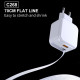 Мережевий зарядний пристрій з кабелем WUW-C268 12W fast charger USB A +retractable 70cm type c Cable (6978749570044)