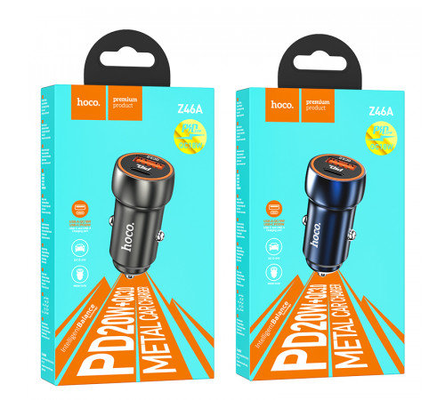 Автомобільний зарядний пристрій Hoco Z46A Blue whale PD20W+QC3.0