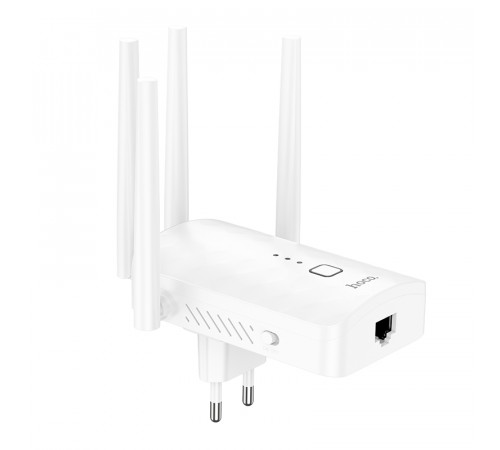 Ретранслятор Wi-Fi HOCO HI35 WiFi4 repeater White (6942007662918)