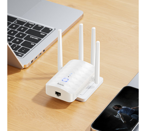 Ретранслятор Wi-Fi HOCO HI35 WiFi4 repeater White (6942007662918)
