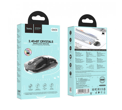 Миша HOCO GM29 Mysterious dual-mode silent wireless mouse Dark Night Black (6942007626385)