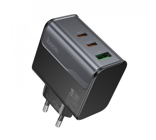 Мережевий зарядний пристрій HOCO CS75A Star Speed PD70W(2C1A) charger midnight black (6942007653862)