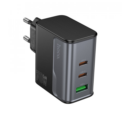 Мережевий зарядний пристрій HOCO CS75A Star Speed PD70W(2C1A) charger midnight black (6942007653862)