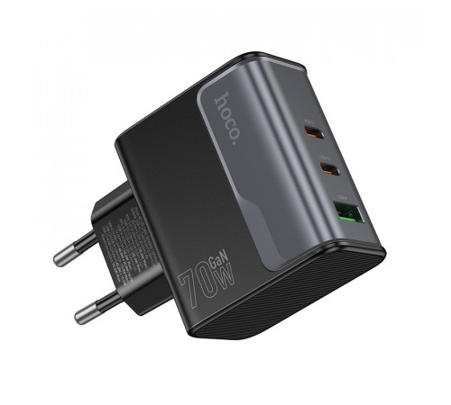 Мережевий зарядний пристрій HOCO CS75A Star Speed PD70W(2C1A) charger midnight black (6942007653862)