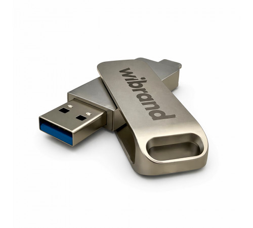 Портативний SSD Wibrand Wolf 1TB USB 3.2 Gen.2 Type-C/Type-A Read/Write 1000MB/s Silver (WIEXSSD/WO1TB)