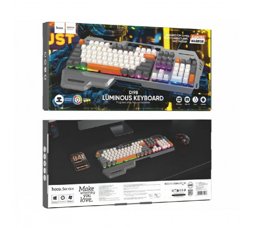 Клавіатура HOCO DI98 Murphy 3-color wired keyboard(Ukrainian version) Star Gray (6942007674232)