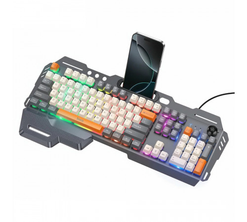 Клавіатура HOCO DI98 Murphy 3-color wired keyboard(Ukrainian version) Star Gray (6942007674232)