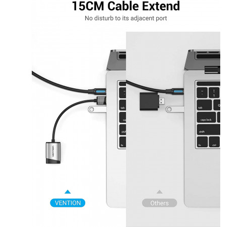 Адаптер Vention USB External Sound Card 0.15M Gray Metal Type (CDKHB) (CDKHB)