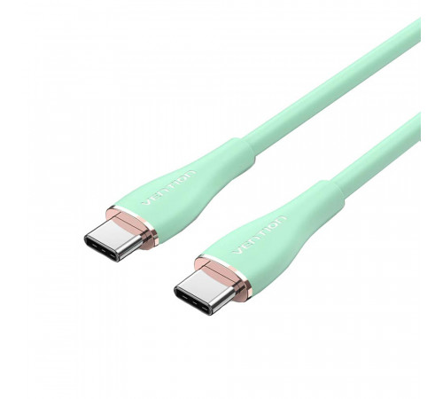 Кабель Vention USB 2.0 C Male to C Male 5A Cable 1M Light Green Silicone Type (TAWGF) (TAWGF)