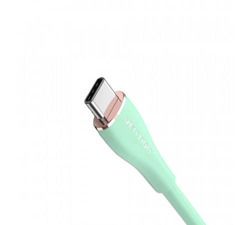 Кабель Vention USB 2.0 C Male to C Male 5A Cable 1M Light Green Silicone Type (TAWGF) (TAWGF)