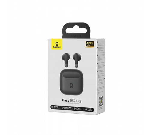 Бездротові навушники TWS Baseus Bass BS2 Lite True Black (A0010A02)