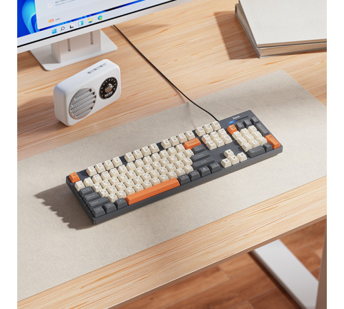 Клавіатура HOCO GM61 Murphy 3-color wired keyboard(Ukrainian version) star gray (6942007678940)