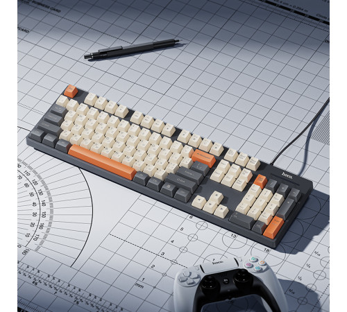 Клавіатура HOCO GM61 Murphy 3-color wired keyboard(Ukrainian version) star gray (6942007678940)