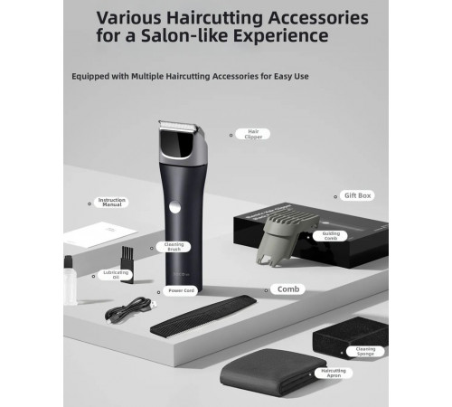 Машинка для стрижки Xiaomi DOCO Electric Hair Clipper · Black Knife Turbo Edition Metallic Deep Blue (HC002)