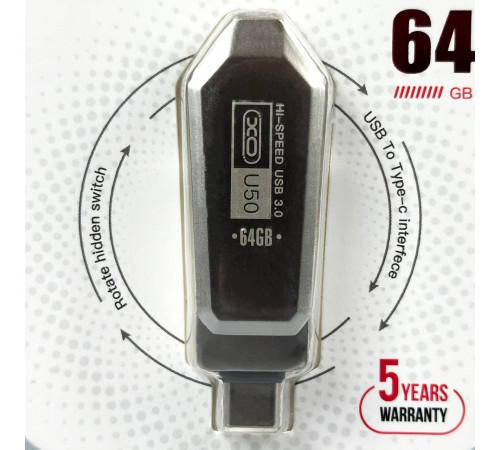 USB флеш XO U50 64Gb USB3.0+Type-C Швидкісна
