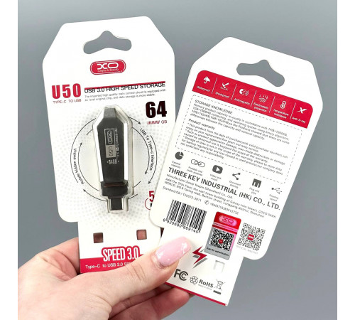 USB флеш XO U50 64Gb USB3.0+Type-C Швидкісна