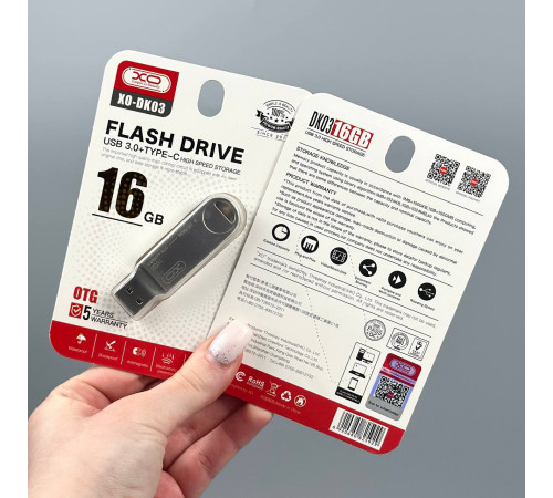USB флеш XO DK03 16Gb USB3.0+Type-C Швидкісна
