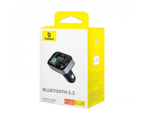 АЗП з FM-модулятором Baseus S-09 Pro Series Car FM Transmitter Cluster Black (C10762200113-00)