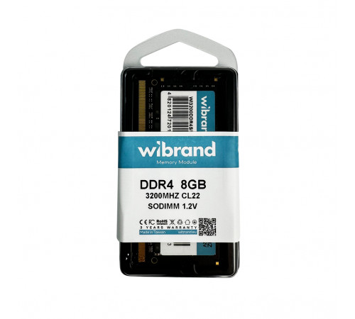 Оперативна пам'ять DDR4 Wibrand 8GB 3200MHz CL22 SODIMM (WI3200DDR4S/8GB)