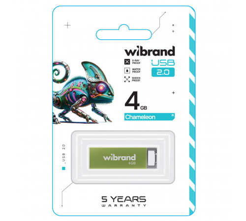 Флеш-накопичувач Wibrand USB 2.0 Chameleon 4Gb Light Green (WI2.0/CH4U6LG)