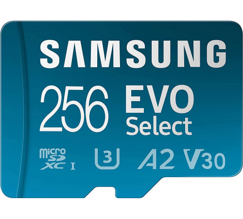 Карта пам'яті microSDXC (UHS-І U3) Samsung EVO Select 256Gb class 10 A2 V30 (R130MB/s, W30MB/s) (adapter SD) (MB-ME256KA/EU)