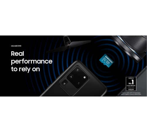 Карта пам'яті microSDXC (UHS-І U3) Samsung EVO Select 256Gb class 10 A2 V30 (R130MB/s, W30MB/s) (adapter SD) (MB-ME256KA/EU)