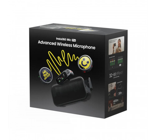 Мікрофонна радіосистема Insta360 Mic Pro (2TX+1RX) (6942590200771)