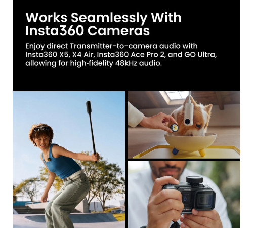 Мікрофонна радіосистема Insta360 Mic Pro (2TX+1RX) (6942590200771)