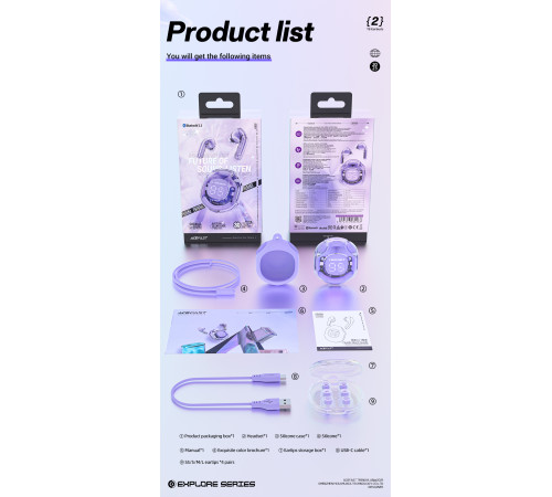 Бездротові навушники Acefast T8 Crystal