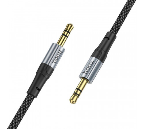 Аудiокабель HOCO UPA26 3.5mm male to 3.5mm male, nylon braid, 1m, Black (6942007608800)
