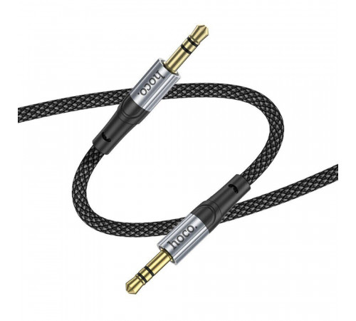 Аудiокабель HOCO UPA26 3.5mm male to 3.5mm male, nylon braid, 1m, Black (6942007608800)