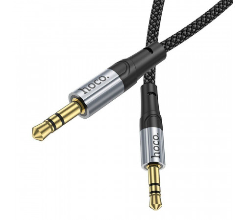 Аудiокабель HOCO UPA26 3.5mm male to 3.5mm male, nylon braid, 1m, Black (6942007608800)