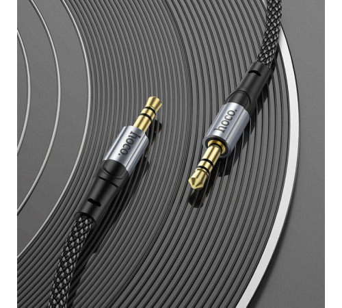 Аудiокабель HOCO UPA26 3.5mm male to 3.5mm male, nylon braid, 1m, Black (6942007608800)
