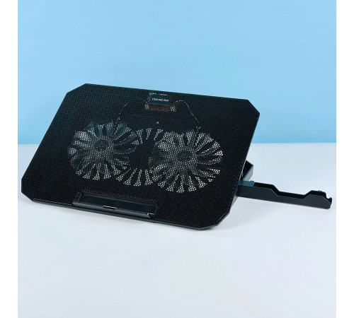 Підставка-охолоджувач для ноутбука N33 RGB light з тримачем для телефону 12-17inch (2 Fan)