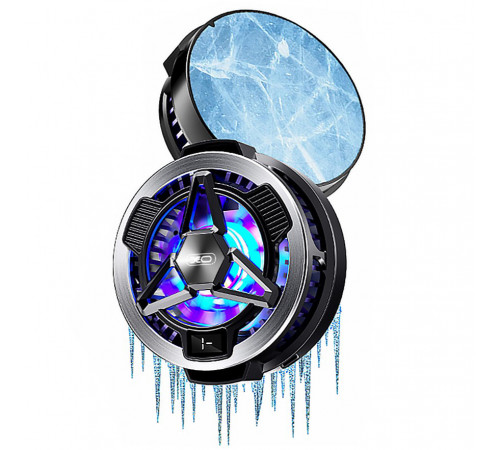 Охолоджувач для телефону XO SL05 з цифровим дисплеєм та бездротовою зарядкою (магнітний+затискач)