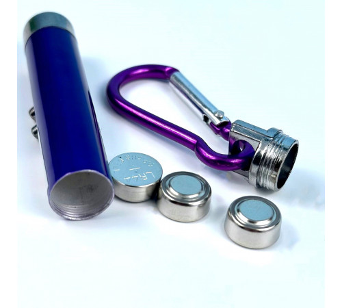 Лазерна указка 117 (ліхтарик, 2 LED, 3 акумулятори LR44, з карабіном)