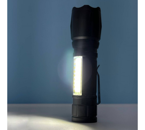 Ліхтар W601-XPE White, Red light (COB, Li-Ion акумулятор, Zoom, Micro)