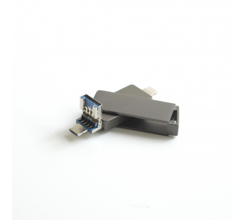 USB флеш XO DK06 128Gb 3in1 USB3.0+Lightning+Micro Швидкісна