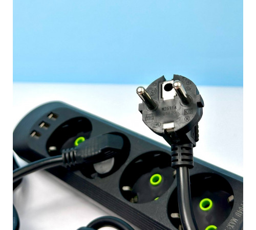 Мережевий подовжувач UA Power F04U 3USB 4 розетки 6m