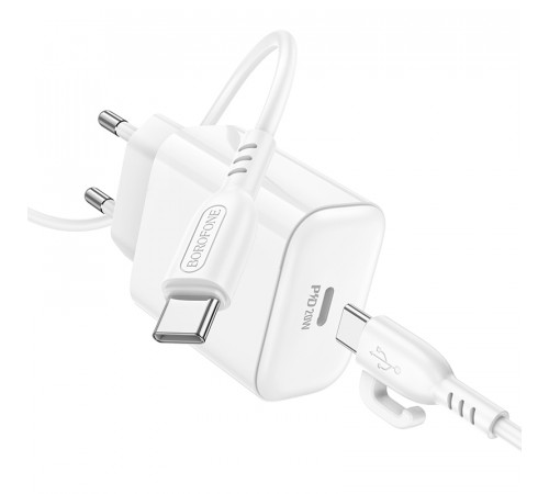 Мережевий зарядний пристрій Borofone BA81A PD20W Type-C to Type-C