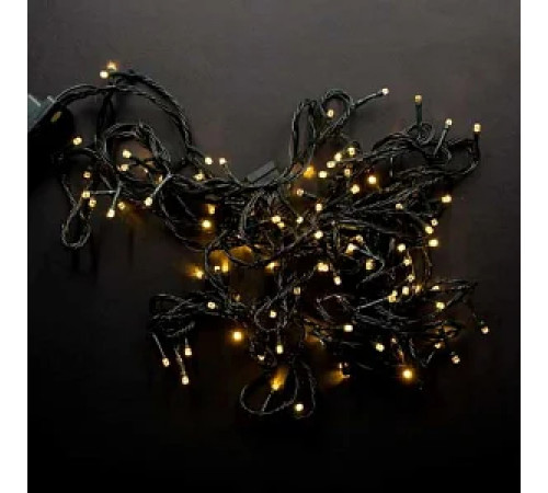 Гирлянда RD-7129 внутр. 100LED 9м Провод-Чёрный, Цвет ламп-Теплый [602] (100 шт/ящ)
