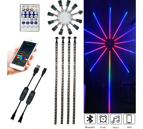 Феєрверк світильник 180LED - 28Key Kit BT APP діаметр 1 м SF-9 код 2770 (50)