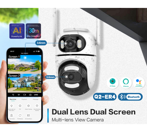 360 Камера Q2 wifi ptz Dual lens Q2 (50)