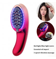 Гребінець Електричний масажний для РОСТА з червоною, синьою світловою хвилею, вібр LY-875(50)