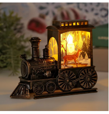 Новорічний декоративний світильник-паровоз із ОЛЕНЕМ 5689 (240)